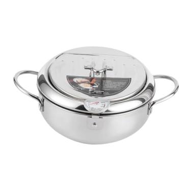 Imagem de Bothyi Fritadeira Óleos Fritadeira Panela Utensílios de Cozinha Frigideira para Batatas Fritas Frango Frito Peixe Seco Doméstico, 20x20x8cm