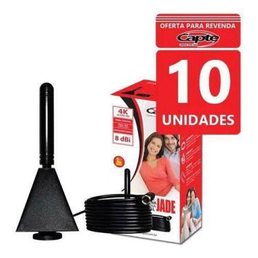 Imagem de Kit 10 und Antena Tv Digital Interna Jade Cabo 4 Mt E Fácil Fix - Capt