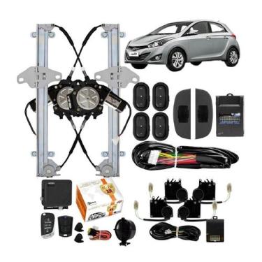 Imagem de Kit Vidro Eletrico Hb20 2012 2013 2014 2015 2016 Traseiras Trava Alarm