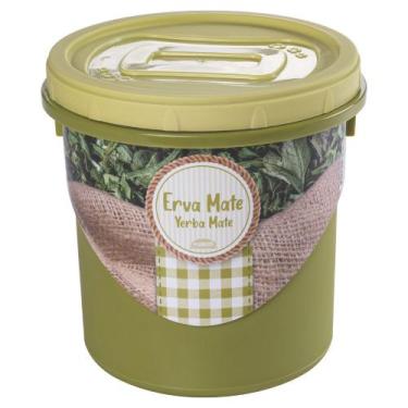 Imagem de Porta mantimentos com tampa rosca chá mate 1,8 litros Plasutil ref. 81