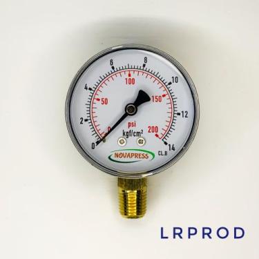 Imagem de Manômetro vertical - Diam.63mm (2.1/2 ) com escala de 0-14 KGF/CM2 x 2