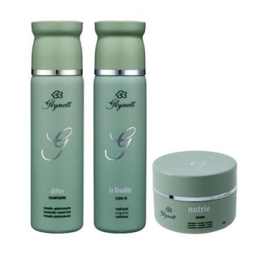 Imagem de Glynett Kit Verde Manutenção Cabelos Home Care 3 Produtos