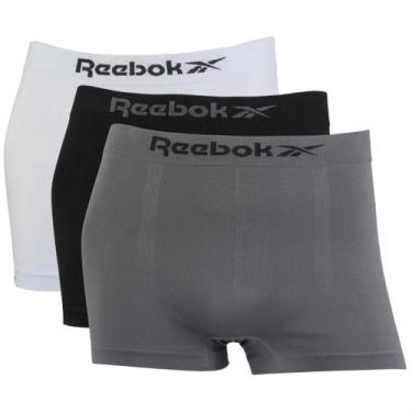 Imagem de Kit 3 Cuecas Boxer Masculina Sem Costura Reebok Microfibra, 1branco, 1