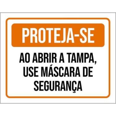Imagem de Kit 10 Placas De Proteja-Se Ao Abrir Tampa 36X46 - Sinalizo