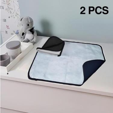 Imagem de 2 Protetores de Colchão 80x60 Absorventes Laváveis Branco com Borda Pr
