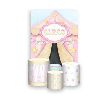 Imagem de Painel De Festa Vertical 1,50 x 2,20 + Trio De Capas Cilindro - Circo 
