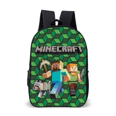 Imagem de Mochila Escolar Infantil Avulsa Game Minecrafit  Menino e Menina - Use