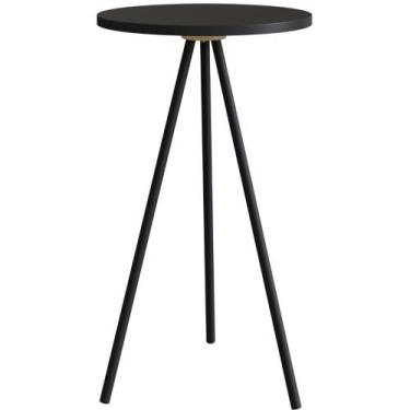 Imagem de Mesa Lateral Redonda Artesano 58,5 cm (altura) em MDP Preto Estrutura 