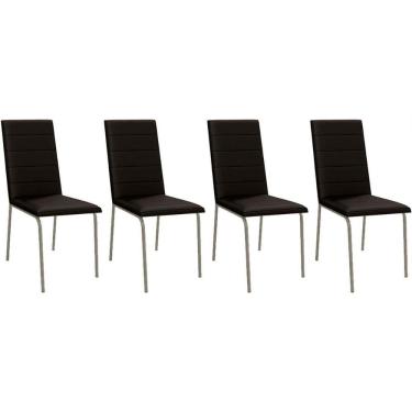 Imagem de Cadeira Sala de Jantar Amsterdã C091 Kit 4 Un Niquel/Preto 110 - Kappesberg