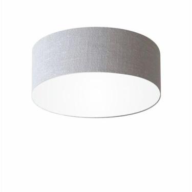 Imagem de Plafon Cilíndrico Md-3005 Cúpula em Tecido 40x12cm Rústico Cinza - Biv