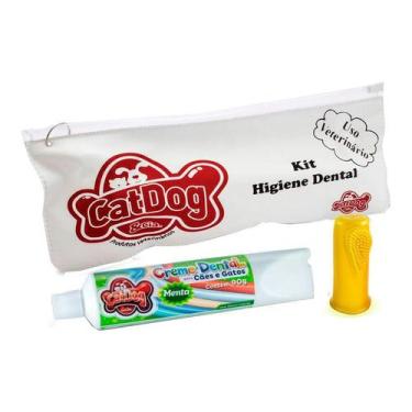 Imagem de Conjunto de Higiene Dental CatDog Para Cães e Gatos Sabor Menta - Core