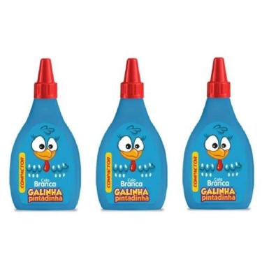 Imagem de Kit 3 Cola Branca Galinha Pintadinha 90g Lavável Atóxica - Compactor