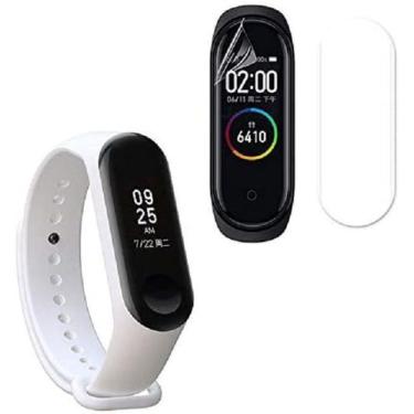 Imagem de Pulseiras Nsmart compatíveis com Mi Band 4 + Película, Branco