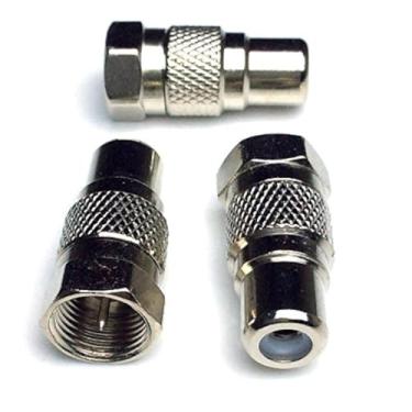 Imagem de CESS Conector F macho para conector fêmea RCA cabo coaxial adaptador de vídeo - F macho para RCA fêmea (LW) (pacote com 10)