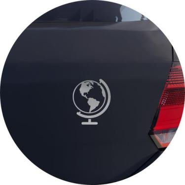 Imagem de Adesivo de Carro Globo Mapa Mundi - Cor Prata - Melhor Adesivo, Prata