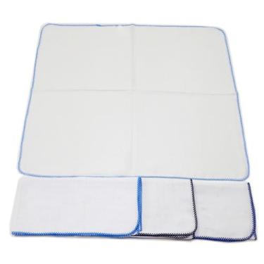 Imagem de Kit 5 Fralda Quadriculada Lisa 68 Cm X 68 Cm Com Crochê - Dugu, Mascul