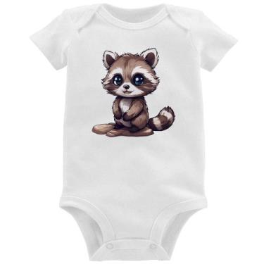 Imagem de Body Bebê Guaxinim Fofinho - Foca na Moda, Branco, GG