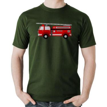 Imagem de Camiseta Algodão Caminhão de Bombeiro - Foca na Moda, Musgo, GGG