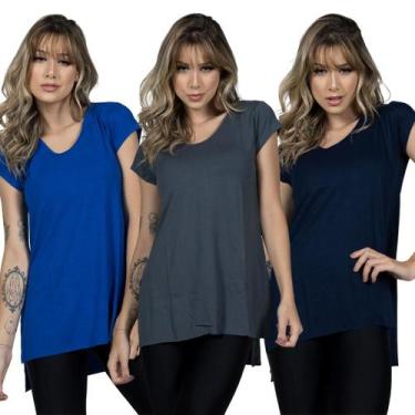 Imagem de Kit 5 Blusas Mullet Fitness Vekyo Modas Feminina Tapa Bumbum Manga Cur