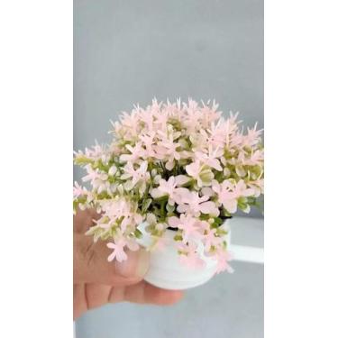 Imagem de Vasinhos vasos com plantas artificial decoração arredondado 10cm branc