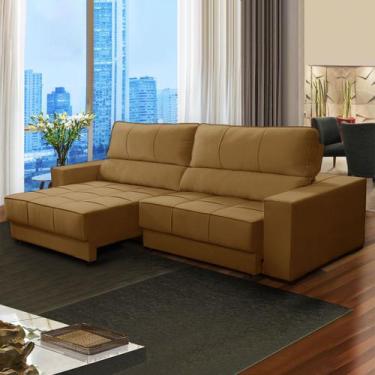 Imagem de Sofá 4 Lugares Retrátil 260 Cm Reclinável Mola Ensacada Orion Veludo D