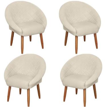Imagem de Kit 4 Poltronas Ibiza para Sala de Espera Decorativa Cadeira Estofada 