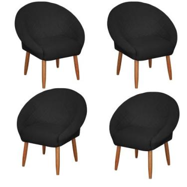 Imagem de Kit 4 Poltronas Ibiza para Sala de Espera Decorativa Cadeira Estofada 