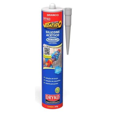 Imagem de Adesivo Silicone Acetico Branco DRYKO 260G Vedatudo