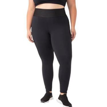 Imagem de Calça Legging Plus Size de Cintura Alta com Boca de Sino, Preta - D BE