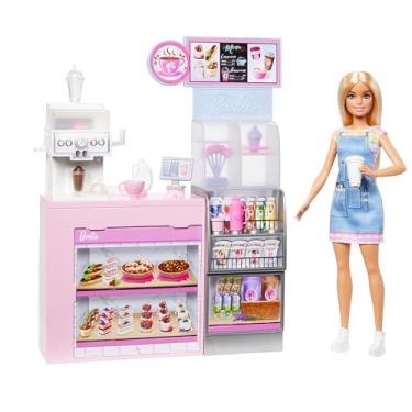 Imagem de Barbie Profissões, Conjunto de Brinquedo Cafeteria com 1 Boneca e +10 Peças, Para crianças a partir de 3 anos