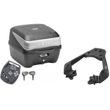 Imagem de KIT BAÚ MOTO 33L MONOLOCK TRAFFIC III + BAGAGEIRO SCAM Twister 300 Fiberforce Honda Cb 300f