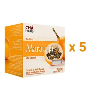 Imagem de Chá de Maracujá Kit 5cx de 10 Sachês - Chá Mais, Único, Brasil