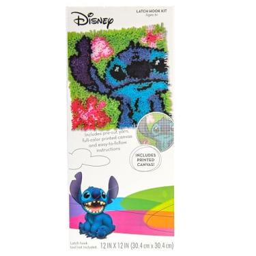 Imagem de Dimensions 72-75542 Kit de gancho de trava Lilo e Stitch da Disney para iniciantes, com acabamento 30 x 30 cm, multicolorido
