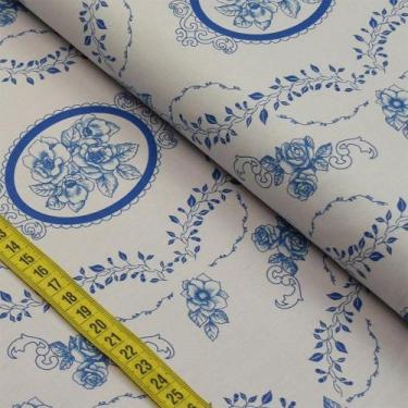 Imagem de Tecido Estampado para Patchwork - Provençal : Camafeu Azul (0,50x1,40)