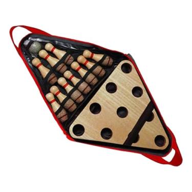 Imagem de Esquirla Conjunto de pinos de boliche de mesa de shuffleboard, brinquedo de boliche com bolsa de armazenamento com 10 pinos e bola para festa interna de