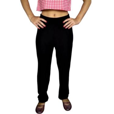 Imagem de Calça Feminina Soltinha Elástico Lisa Viscolycra Pp ao Plus Size - Peq