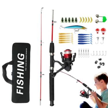 Imagem de Varas de pesca telescópicas, vara de pesca para crianças - Conjunto de pesca portátil,Conjunto completo de varas de pesca para crianças para aniversário e Natal