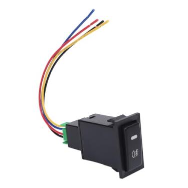 Imagem de Interruptor de Botão Com Luz Indicadora de Fundo Led, 4 12v Led Interruptor de Botão para Lâmpada de Nevoeiro Drl Barra de Luz Hiace