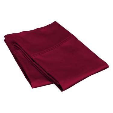 Imagem de Padrão/Queen (53 x 81 cm) Conjunto de 2 fronhas de algodão peruano Pima - 600 fios, serve para travesseiros de tamanho padrão e queen (sólido, bordô)