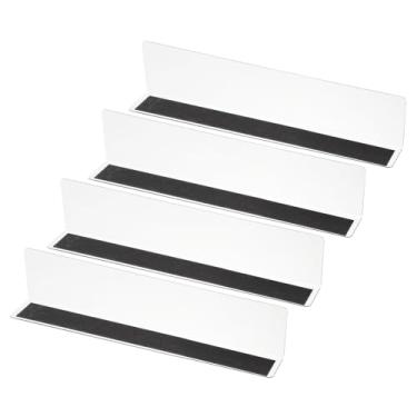 Imagem de PATIKIL Pacote com 4 divisórias de prateleira para organização de armários, 29 x 3 x 6 cm, separador magnético de acrílico, prateleiras de armário de cozinha, bloqueador sob a cama para quarto,