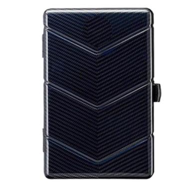 Imagem de Pequeno Caixa de charutos de fibra de carbono de alta qualidade portátil e personalizada caixa de armazenamento de charutos leve pode acomodar 4 charutos Feito à mão