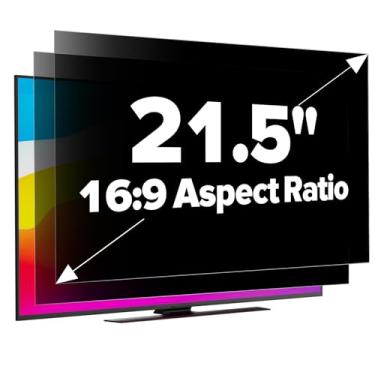 Imagem de GUDTEKE [Pacote com 2] Tela de privacidade de computador HD de 54,6 cm, tela atualizada de privacidade de computador para tela widescreen 16:9 removível antirreflexo e filtro de privacidade de tela