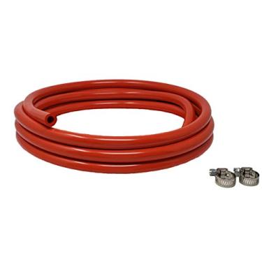 Imagem de Sealproof Tubo vermelho de vinil de grau alimentício OD de 5/40.6 cm, diâmetro externo de 2,5 m, linha de gás CO2 de 3,5 m com 2 braçadeiras de mangueira, para fabricação caseira, Kegerator, sistemas