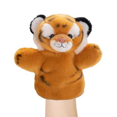 Imagem de Fantoches de mão para crianças, fantoches de animais, Tigre de pelúcia de fantoche de meia, Fantoches de dramatização de animais da selva, contação de histórias interativa, boneca de tigre pré-escolar