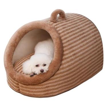 Imagem de Dog Kennel, All Season Semi-Closed Dog House, Pet Cat Kennel, Winter Warm Pet Sleeping Kennel, Can Be Carried Out For Small Medium Pets(Brown,72 * 50 * 45cm)