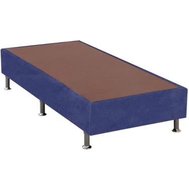 Imagem de Base Cama Box Solteiro Suede 25x88x188 Cor Azul