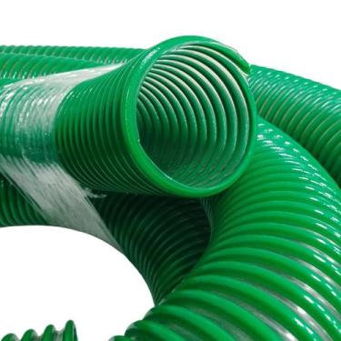 Imagem de Rolo de 20 Metros de Mangueira de Sucção Verde Leve Transparente 3 Pol