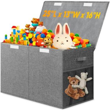 Imagem de Caixa de Brinquedos Rocando Extra Grande com Tampa - 90L (63x33x41cm)