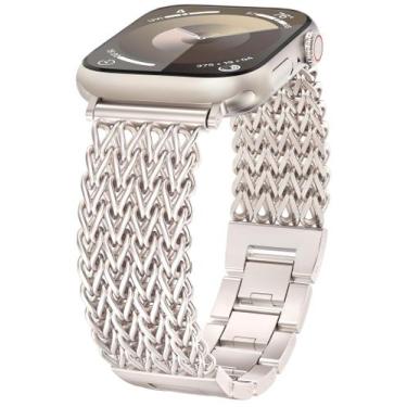 Imagem de Pulseira de Relógio Minyee em Aço Inoxidável para Apple Watch (41/40/3