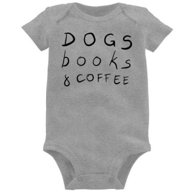 Imagem de Body Bebê Dogs Books and Coffee - Foca na Moda, Cinza, G